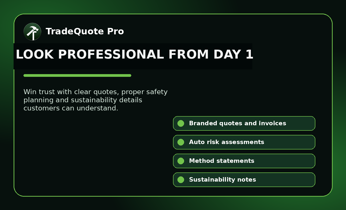 TradeQuote Pro professional business edge graphic